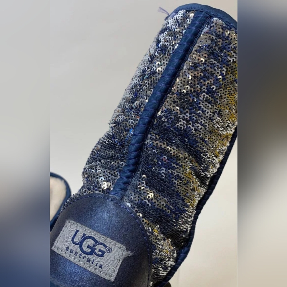 Ugg Sequin Blue Silver Shearling Cold Weather / S… - image 8